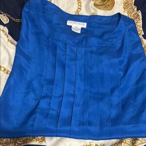 Nordstrom Royal Blue Satin Blouse